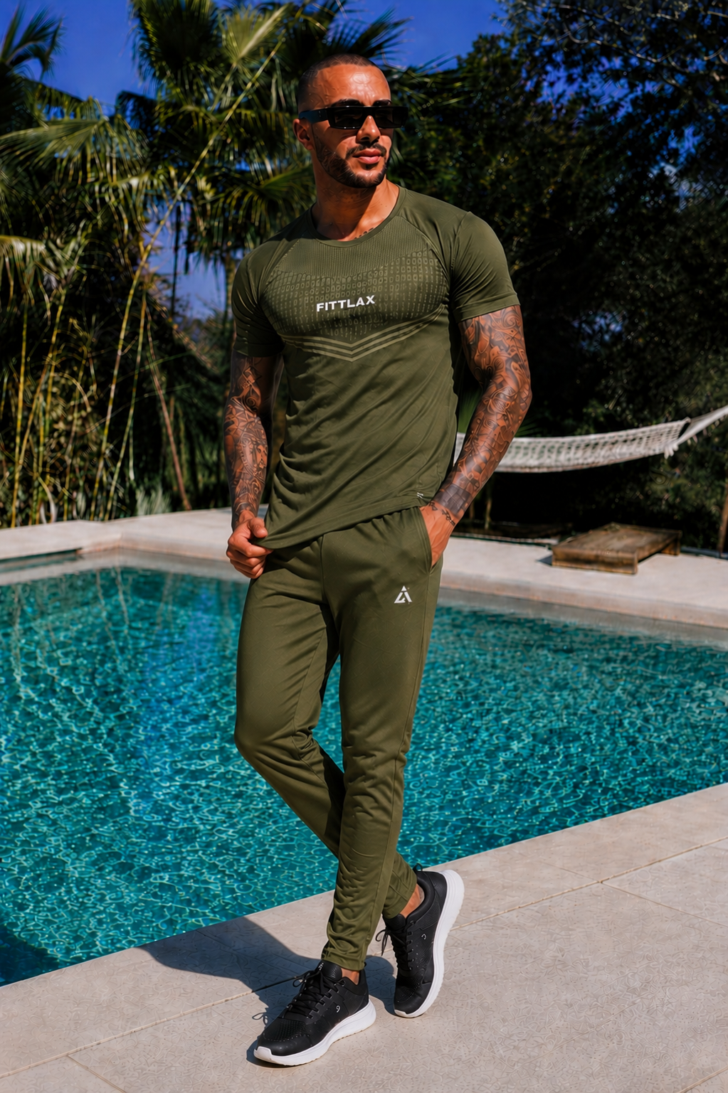 Active Every-Day wear Tracksuit-Olive